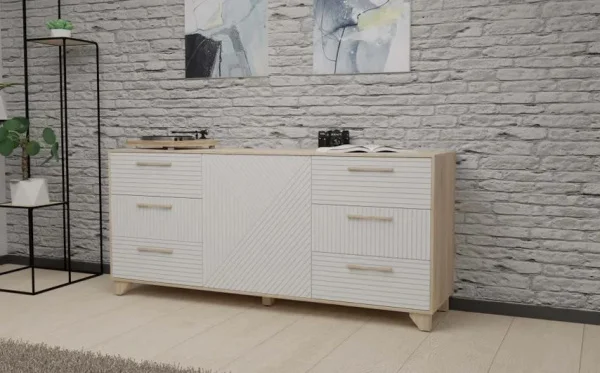 Комод Копенгаген дуб сонома/белый матовый Комод Копенгаген дуб сонома/белый матовый