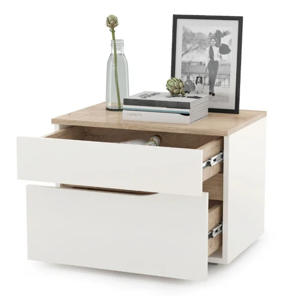 Тумба прикроватная Муссон 16.03 белый/дуб эндгрейн элегантный Тумба прикроватная Муссон 16.03 белый/дуб эндгрейн элегантный