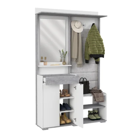 Прихожая Акцент №1 белое сияние/цемент светлый