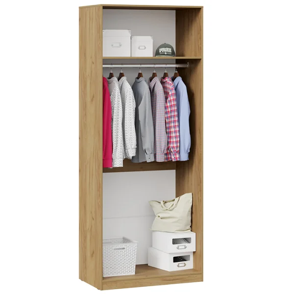 Шкаф для одежды Хилтон дуб крафт золотой/белый матовый