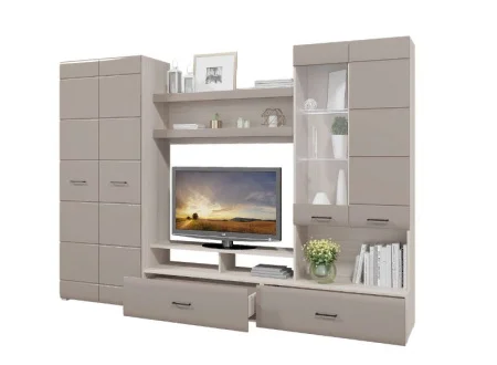 Гостиная Ненси-1 ясень шимо светлый/капучино Гостиная Ненси-1 ясень шимо светлый/капучино