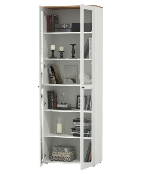 Шкаф-витрина Остин 16.394.02 белый шагрень/дуб крафт золотой Шкаф-витрина Остин 16.394.02 белый шагрень/дуб крафт золотой