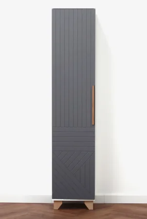 Пенал Копенгаген со створкой белый/серый графит