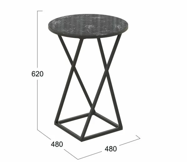 Стол журнальный ДП 1-03-05 исп.2 черный, стекло мрамор черный Стол журнальный ДП 1-03-05 исп.2 черный, стекло мрамор черный