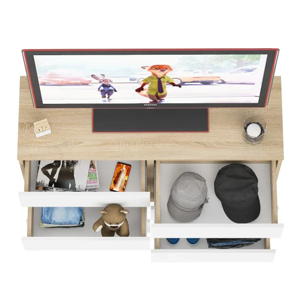 Широкий комод шесть ящиков МК 1200.6 дуб сонома/белый Широкий комод шесть ящиков МК 1200.6 дуб сонома/белый