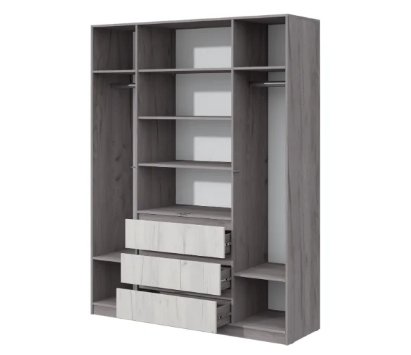 Шкаф Соната №1 1600 дуб крафт серый/дуб крафт белый