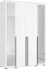 Шкаф 4-х створчатый с зеркалом Норд 1600 белый/белый глянец