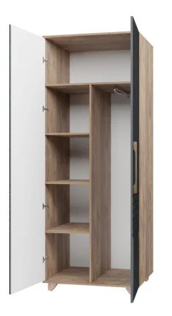 Шкаф 2-х створчатый Копенгаген дуб самдал/серый графит