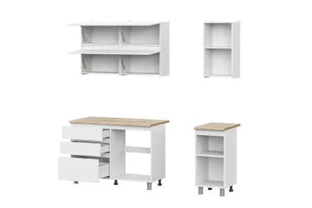 Кухонный гарнитур Токио 1,6 белый текстурный