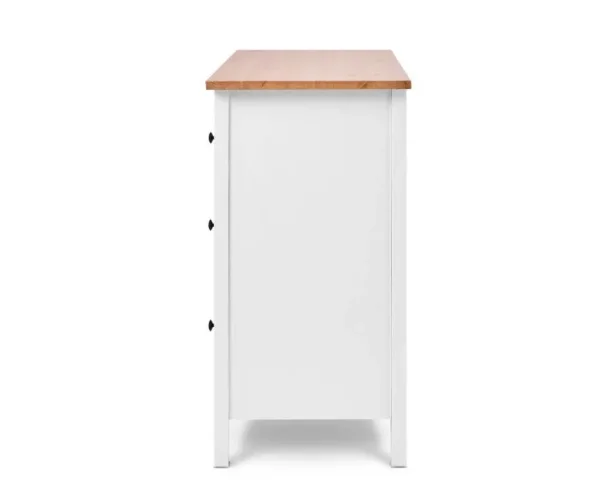 Комод 3 ящика Кымор белый/светло-коричневый Комод 3 ящика Кымор белый/светло-коричневый