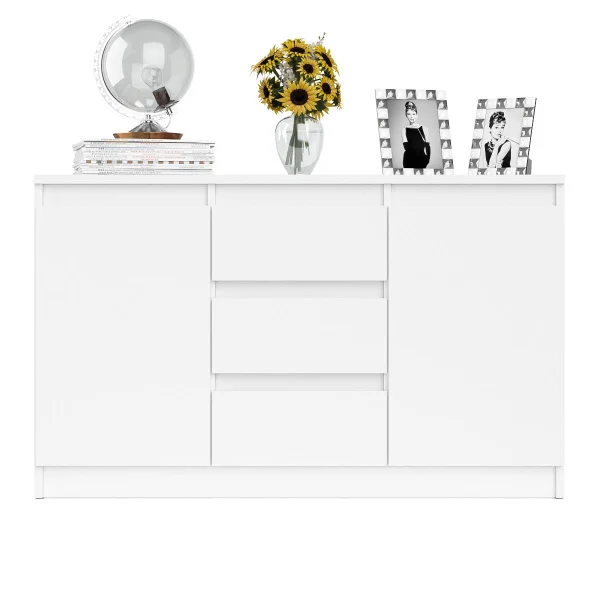 Комод-тумба три ящика и две дверки МК 1200.3 белый Комод-тумба три ящика и две дверки МК 1200.3 белый