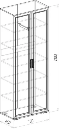 Шкаф комби Корвет Люкс №10 венге