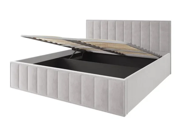 Кровать Лана 180х200 с подъемным механизмом, велюр бежевый софт Кровать Лана 180х200 с подъемным механизмом, велюр бежевый софт