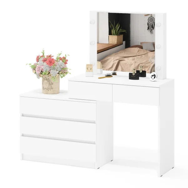 Стол косметический с подсветкой 110 белый Стол косметический с подсветкой 110 белый