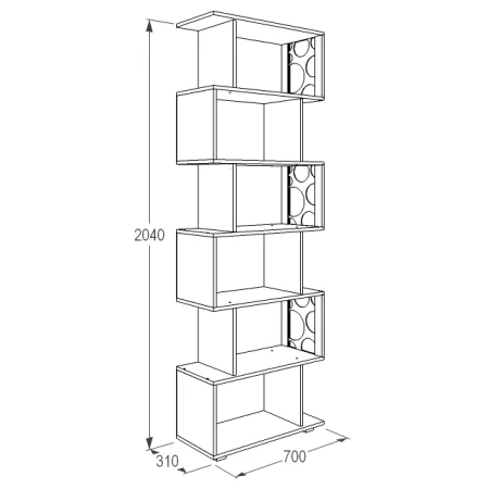 Стеллаж Омега-16 ясень анкор темный/ясень анкор светлый