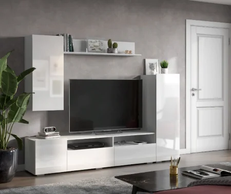 Гостиная Аннели белый/глянец белый