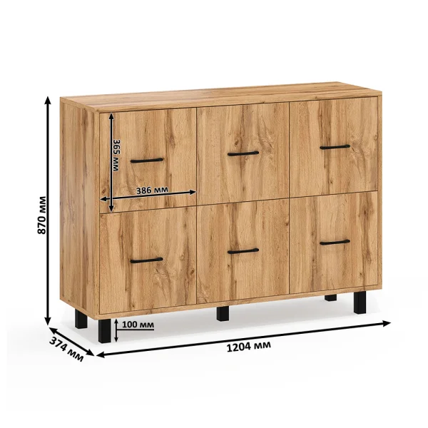 Комод 6 ящиков 127-1204 дуб вотан Комод 6 ящиков 127-1204 дуб вотан