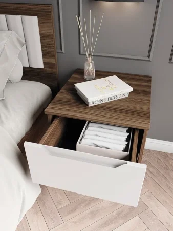 Тумба прикроватная подвесная Роза орех франклин/белый софт тренто