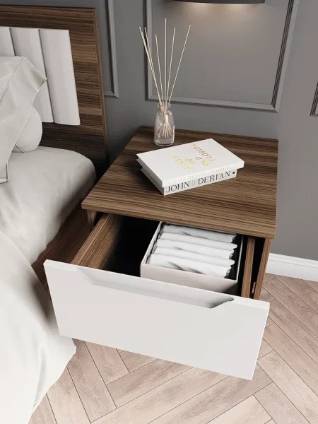 Тумба прикроватная подвесная Роза орех франклин/белый софт тренто Тумба прикроватная подвесная Роза орех франклин/белый софт тренто