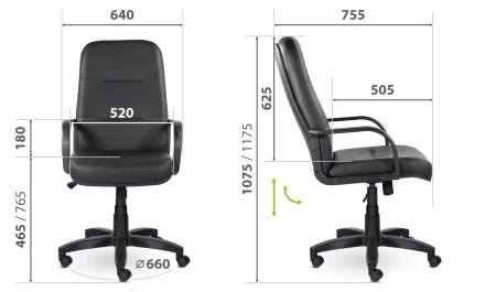 Кресло Пилот В пластик черный Кресло Пилот В пластик черный