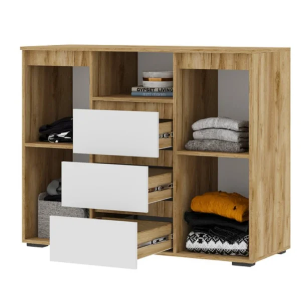 Комод Хелен КМ-01 дуб крафт золотой/белый Комод Хелен КМ-01 дуб крафт золотой/белый