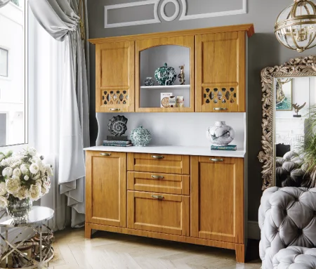 Буфет Милано белый/орех