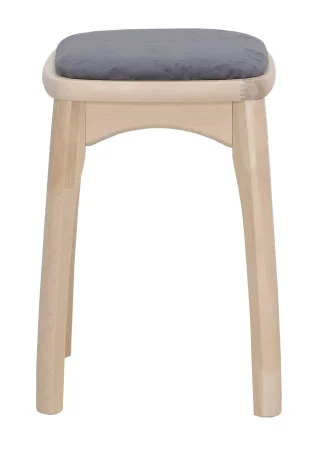 Табурет с фигурной ножкой мягкий бочонок Н бесцветный