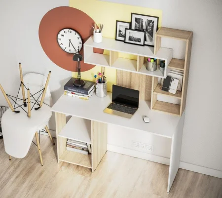 Стол компьютерный Олимп дуб сонома/белый