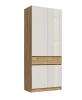 Шкаф 2-х створчатый Роджина дуб крафт/белый глянец