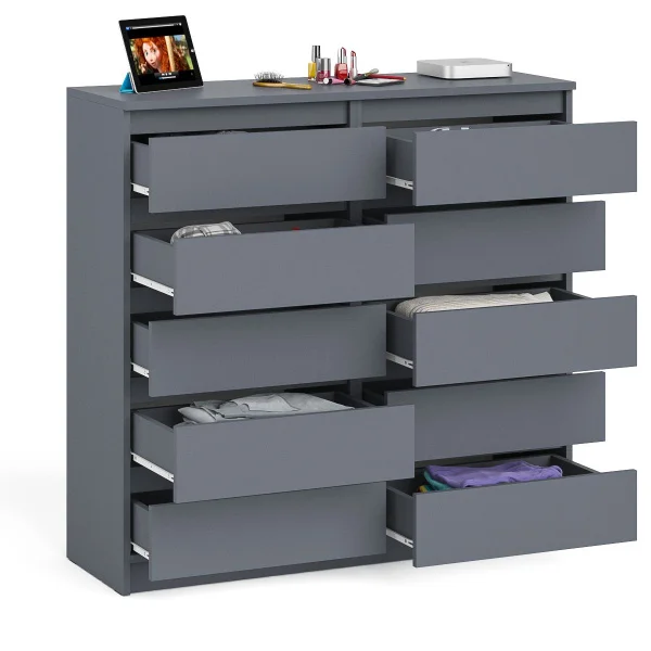 Комод десять выдвижных ящиков МК 1200.10 графит Комод десять выдвижных ящиков МК 1200.10 графит