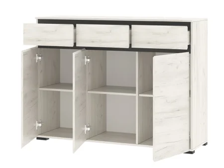 Комод Гретта 3С3Я дуб крафт белый/антрацит