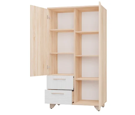 Стеллаж Копенгаген без стекла дуб сонома/белый матовый