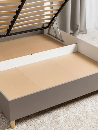 Кровать с подъемным механизмом Амьен 11.44 плейн/веллюто капучино