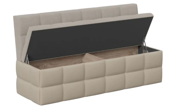 Скамья прямая Домино исп 2 кожзам светло-коричневый, велюр мокко светлый Скамья прямая Домино исп 2 кожзам светло-коричневый, велюр мокко светлый