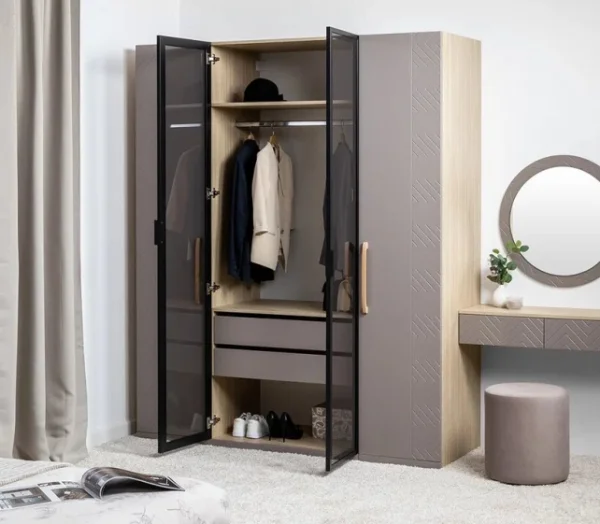 Шкаф-витрина Амьен 16.395 плейн/веллюто капучино