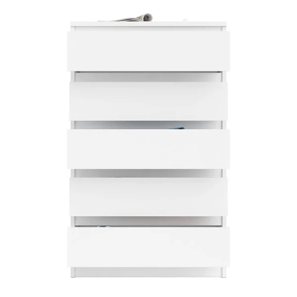 Узкий комод пять ящиков МК 700.5 белый Узкий комод пять ящиков МК 700.5 белый