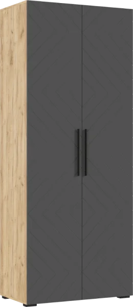 Шкаф 2-х створчатый Флэш 900 браш графит/дуб крафт