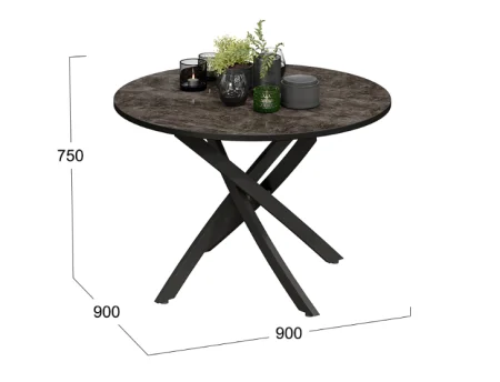 Стол обеденный Diamond тип 2 ателье темный глянец