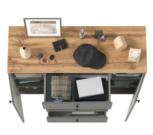 Комод Остин 16.221 серый графит/дуб крафт золотой Комод Остин 16.221 серый графит/дуб крафт золотой