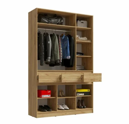 Шкаф 3-х створчатый Роджинамиф дуб крафт/белый глянец