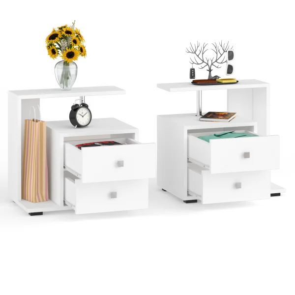 Камелия Тумба прикроватная белый (пара) Камелия Тумба прикроватная белый (пара)