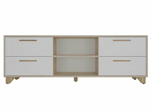 Тумба под ТВ с нишей Копенгаген дуб сонома/белый матовый