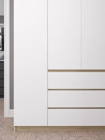 Шкаф трехдверный Мори МШ 1200.1 дуб сонома/белый