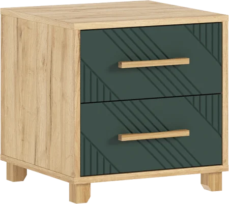 Тумба прикроватная Ирис браш мени грин/дуб крафт (2 шт)