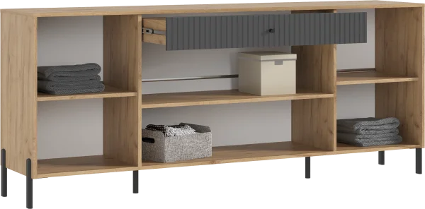 Комод Оливия (металл) дуб крафт/браш графит Комод Оливия (металл) дуб крафт/браш графит