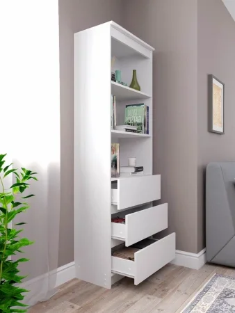 Стеллаж с ящиками Мори МСТ 600.3 белый