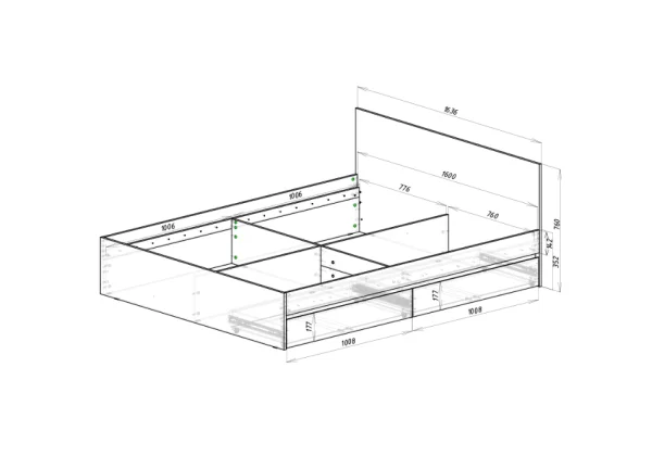 Кровать с ящиками Симпл КР-17 1,6 м белый Кровать с ящиками Симпл КР-17 1,6 м белый