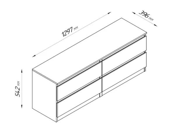 Тумба Кастор 4 ящика дуб сонома