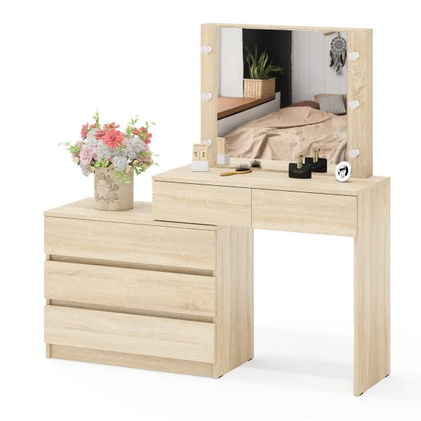 Стол косметический с подсветкой 110 дуб сонома