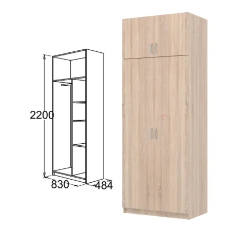 Шкаф с антресолью Флагман-4 дуб сонома